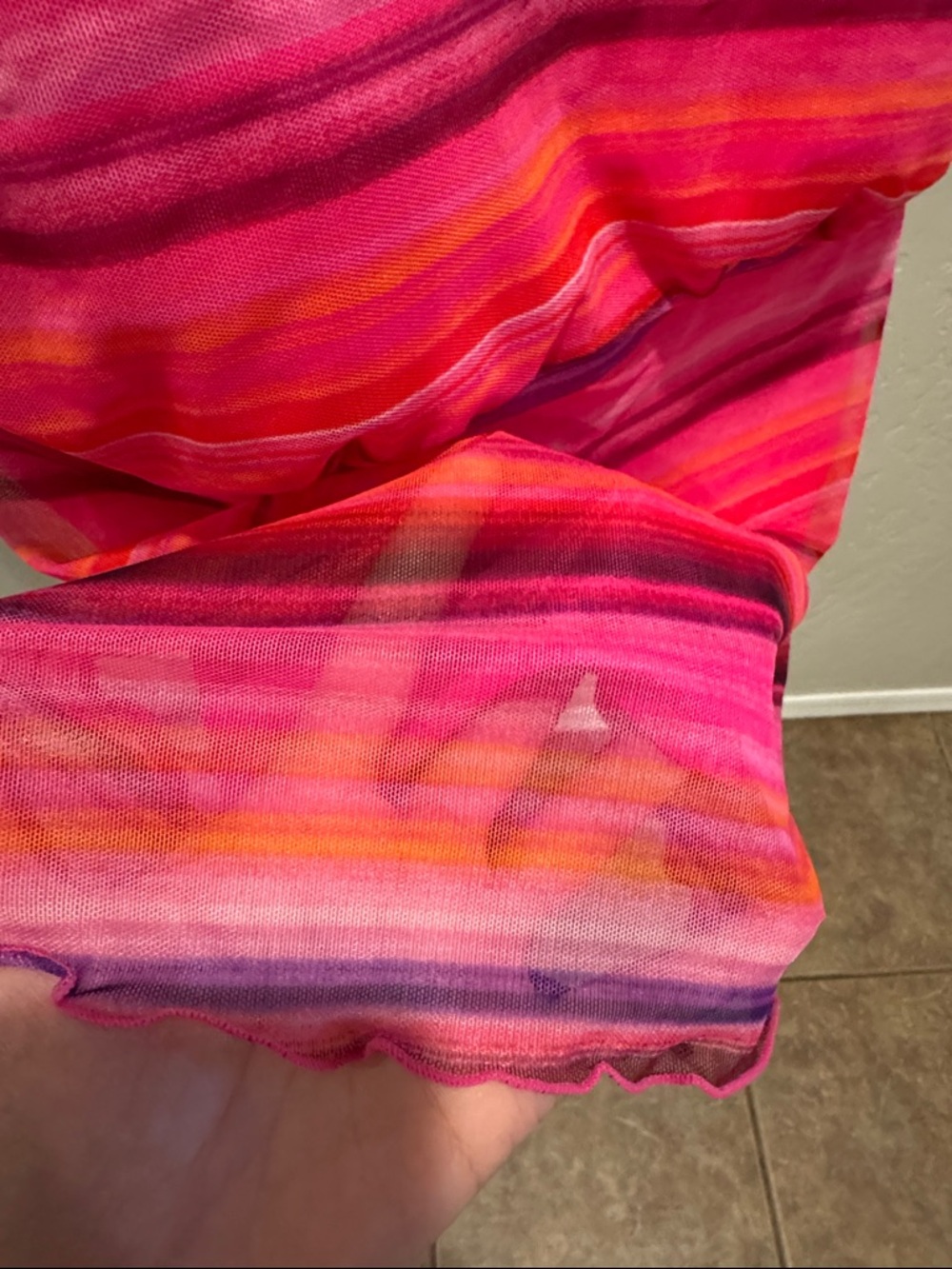 Ruby Rd. Pink Striped Beaded Tankini Top - Picture 2 of 6